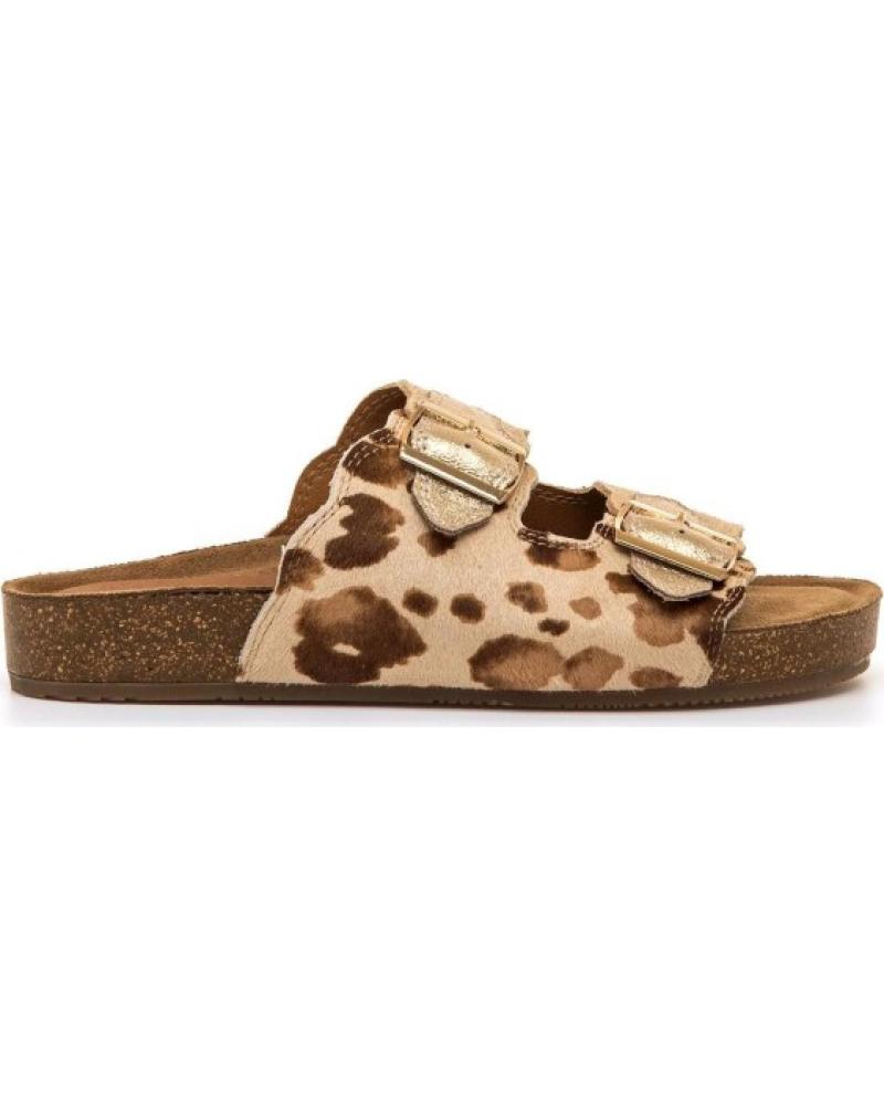 MTNG SANDALIAS 54085 CON DOBLE HEBILLA Y ESTAMPADO ANIMAL MARRóN