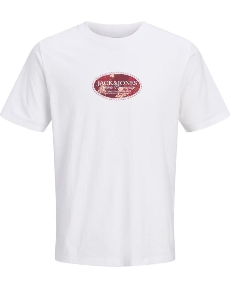 JACK AND JONES CAMISETA JACK & JONES JORMONTAUK CON ESTAMPADO FRONTAL BLANCO