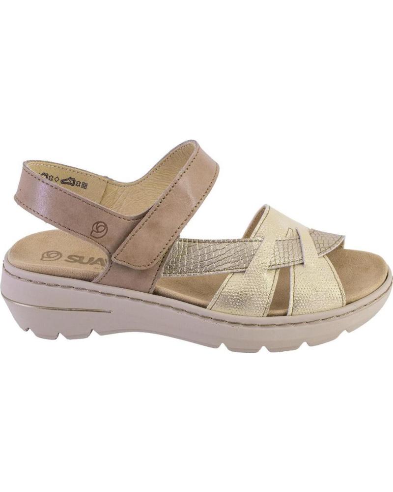 SUAVE SANDALIA 3221 EN PIEL CON ACABADO METALIZADO HIELO