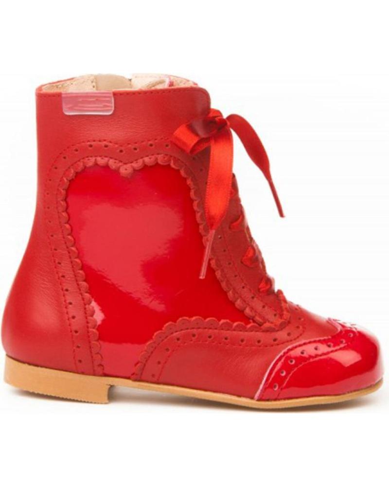 Botines de Niña ANGELITOS PASCUALONA PIEL 1000 ROJO