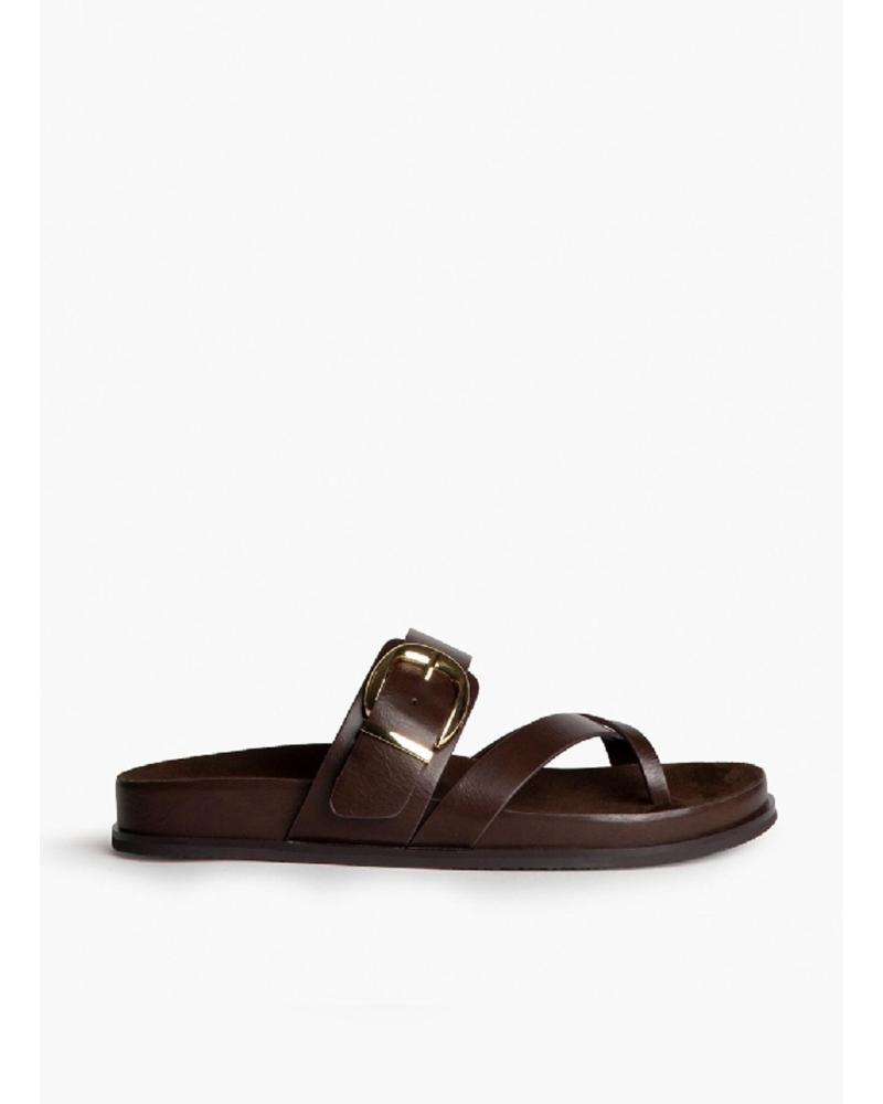 KESLEM SANDALIA TIPO PALA CON HEBILLA AJUSTABLE MARRON