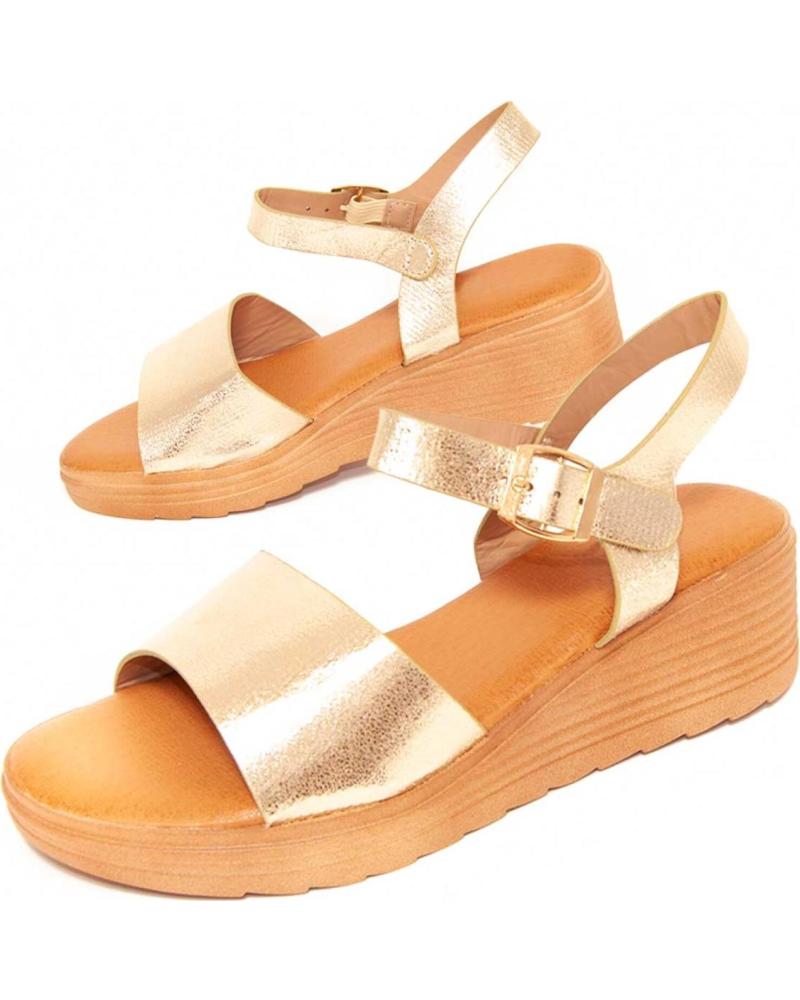 MONTEVITA SANDALIA DE CUÑA TIRIL METALIZADA GOLD
