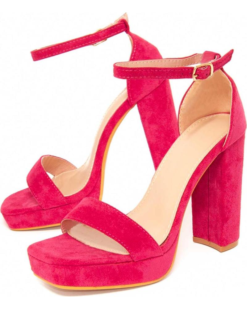 MONTEVITA SANDALIA DE TACÓN ALTO CON PLATAFORMA Y PULSERA ALTSAN FUXIA