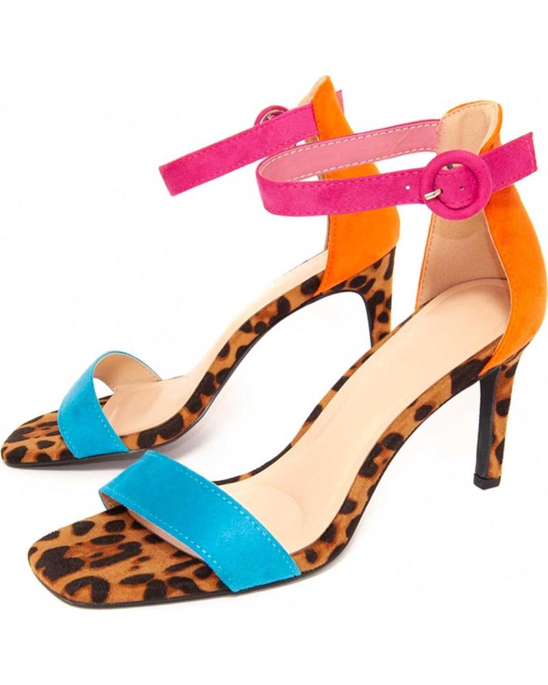 MONTEVITA SANDALIA DE TACÓN MULTICOLOR CON ESTAMPADO ANIMAL MULTICOLORED