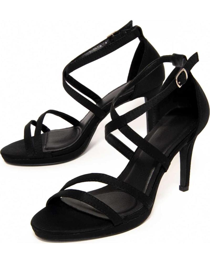 MONTEVITA SANDALIA DE TACÓN CON TIRAS CRUZADAS BLACK