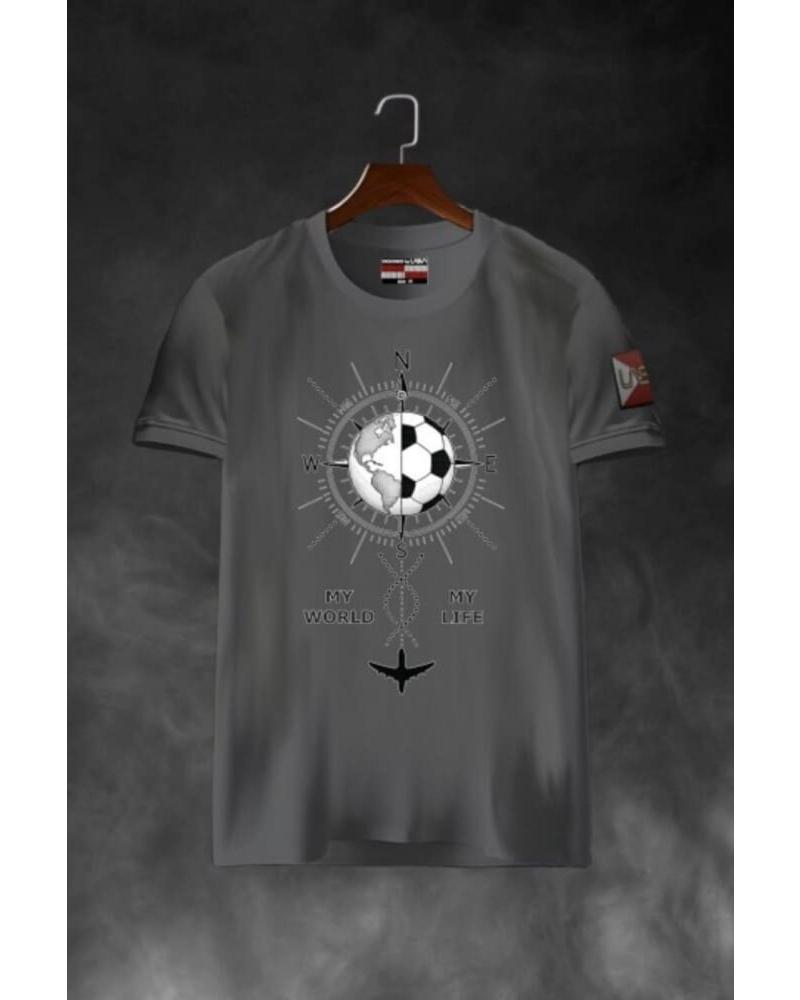 LASAL SHOP CAMISETA LASAL WORLD CON ESTAMPADO GRIS