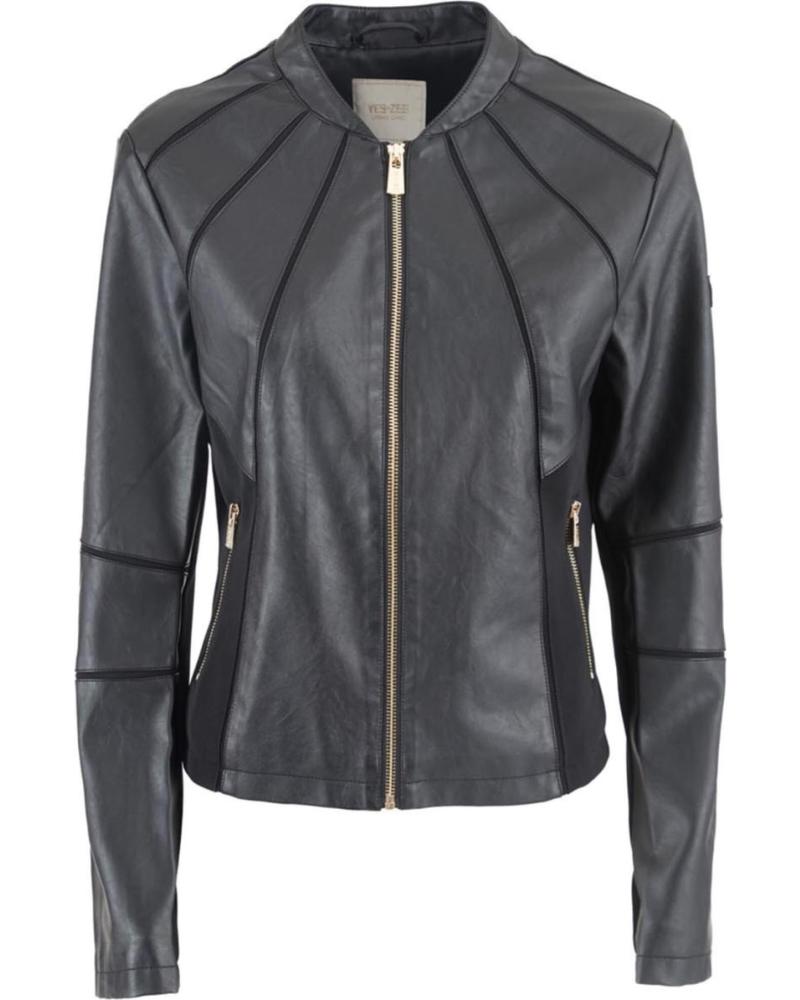 YES ZEE CHAQUETA POLOPIEL CON CREMALLERA NEGRO
