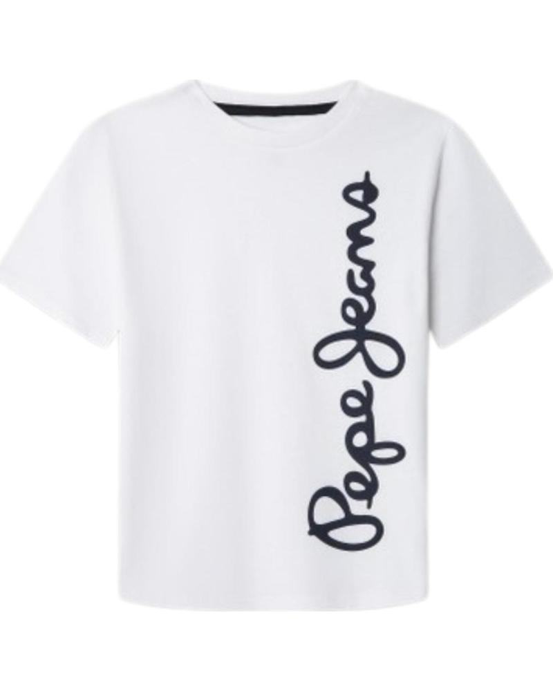 PEPE JEANS CAMISETA MANGA CORTA CON LOGO VERTICAL BLANCO