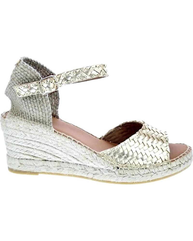 TONI PONS SANDALIA CUÑA TIRAS METALIZADAS ORO