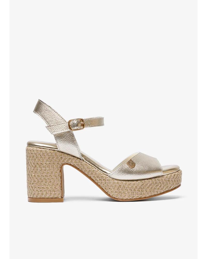 POPA SANDALIAS DAIRA CON PLATAFORMA Y TACÓN DE YUTE AMARILLO