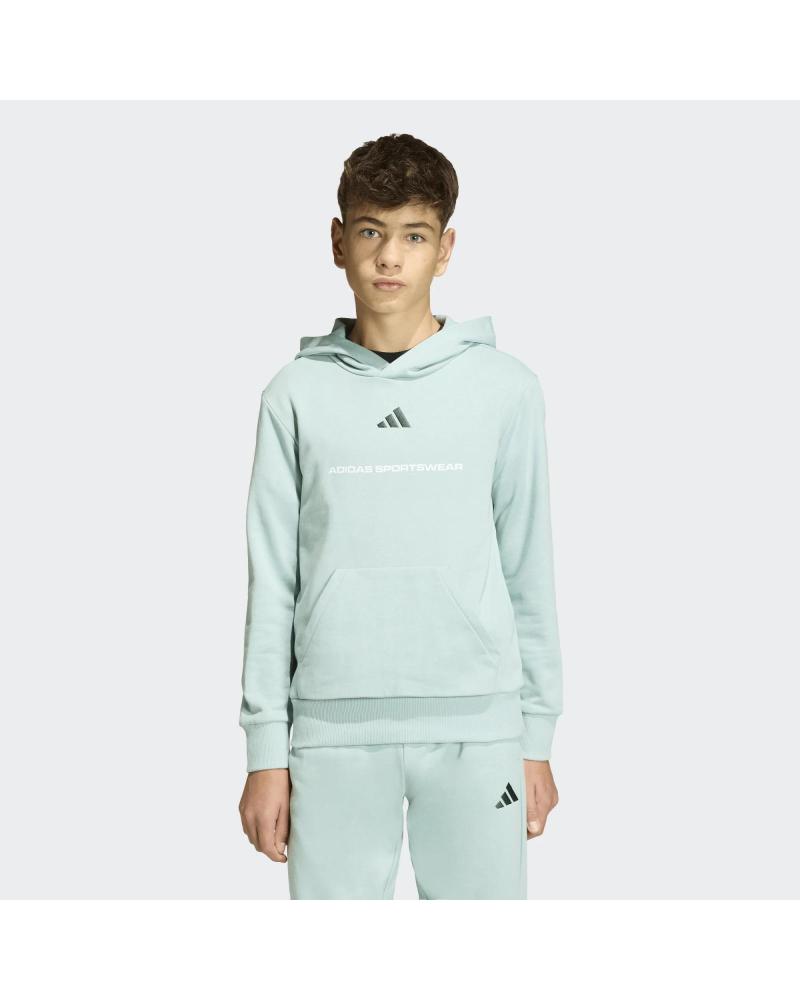 ADIDAS SUDADERA CON CAPUCHA Y LOGO FRONTAL VERDE