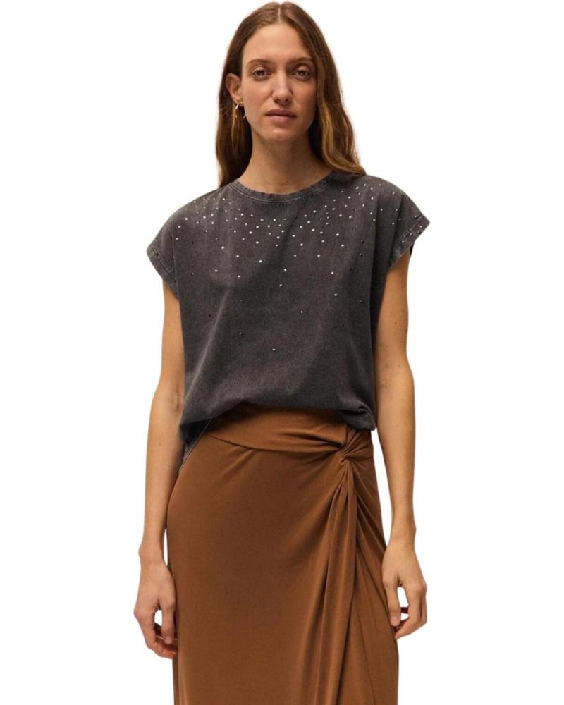 SYSTEM ACTION CAMISETA MANGA CORTA CON APLICACIONES JOYA GRIS OSCURO