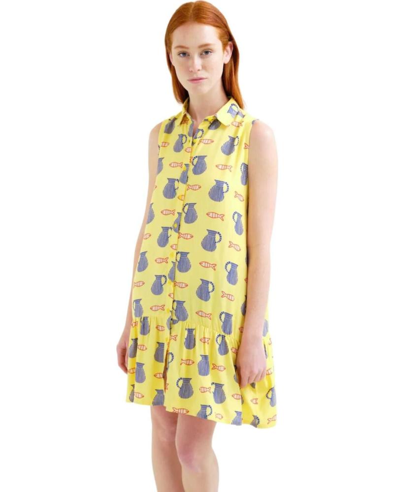 COMPAIA FANTASTICA VESTIDO SIN MANGAS ESTAMPADO JARRAS Y PECES MULTICOLOR