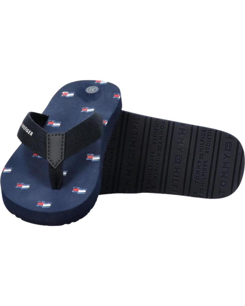 TOMMY HILFIGER CHANCLAS ESTAMPADAS CON LOGO PARA NIÑO AZUL