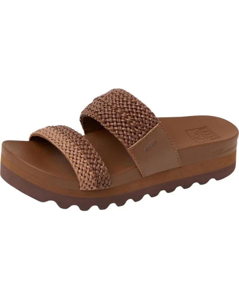 Sandalias Reef Plataforma Doble Tira Texturizada Marron
