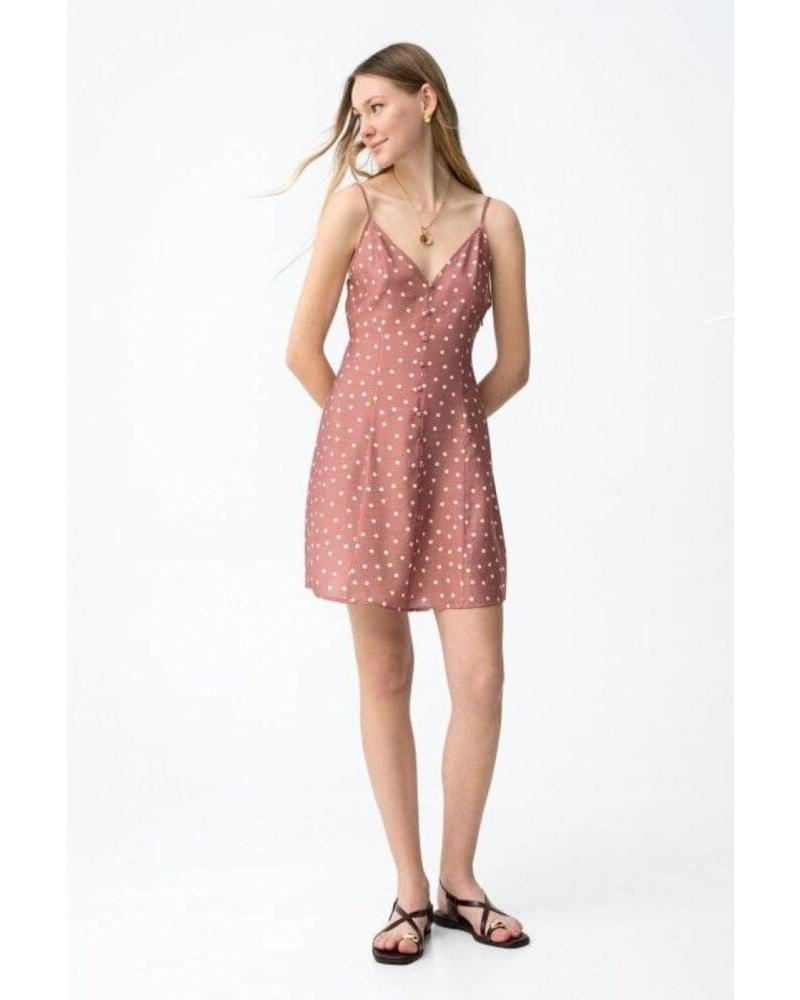 TIFFOSI VESTIDO SALTINA DE TIRANTES CON ESTAMPADO DE LUNARES ROSA