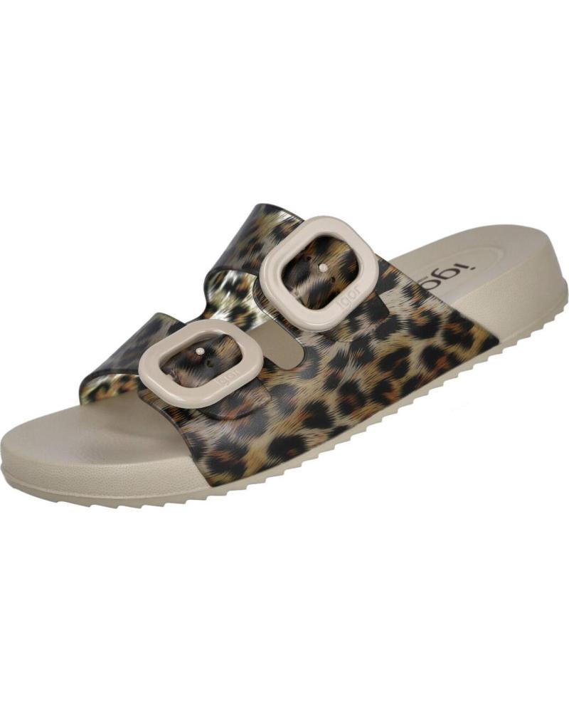 IGOR SANDALIA BIO CON HEBILLAS AJUSTABLES ESTAMPADO ANIMAL BEIGE