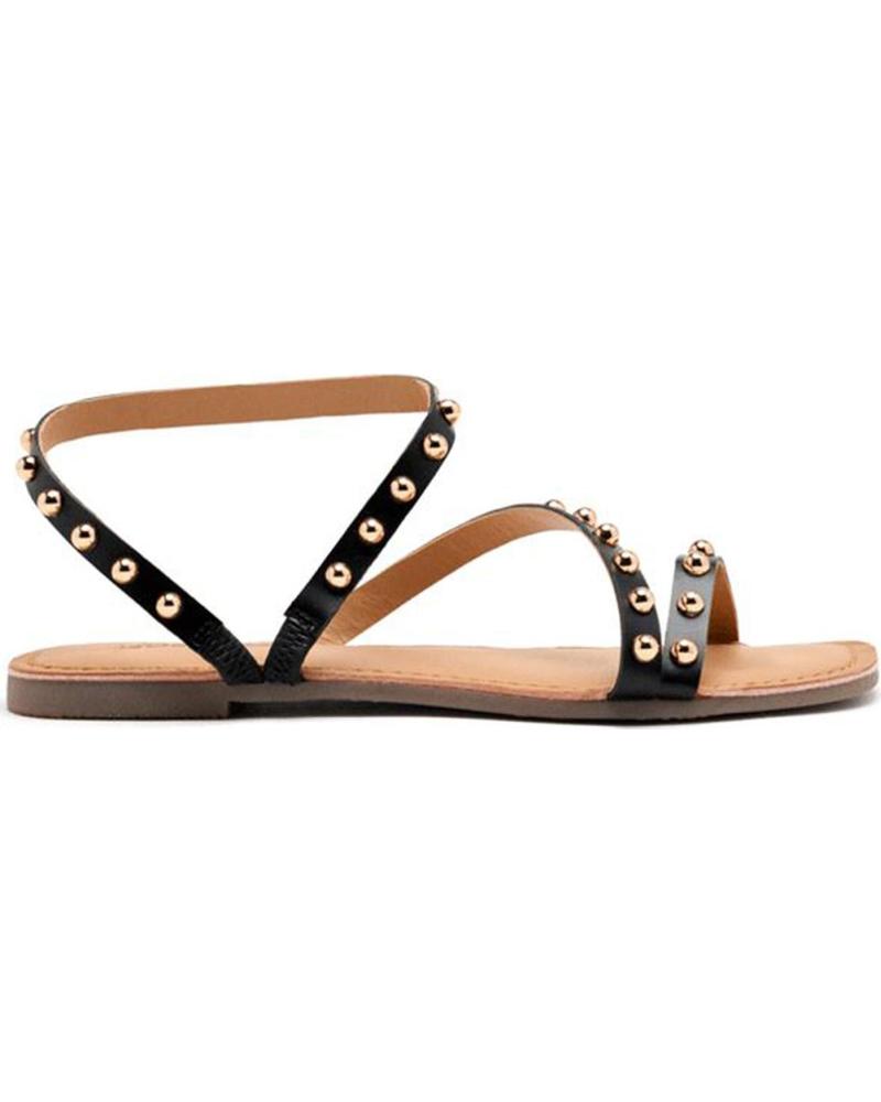 SANDALIA PLANA NECEDAH CON TACHUELAS NEGRO