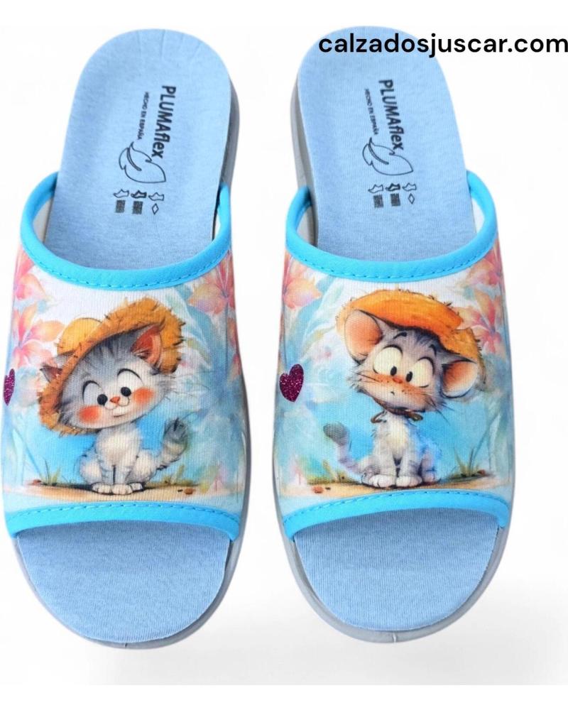 PLUMAFLEX ZAPATILLAS DE CASA PLUMAFLEX 12404 DISEÑO GATO VARIOS COLORES