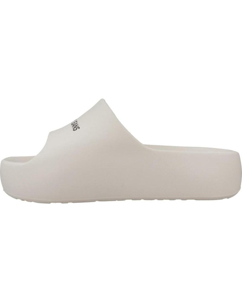 TOMMY JEANS CHANCLAS CON PLATAFORMA LOGO BEIGE