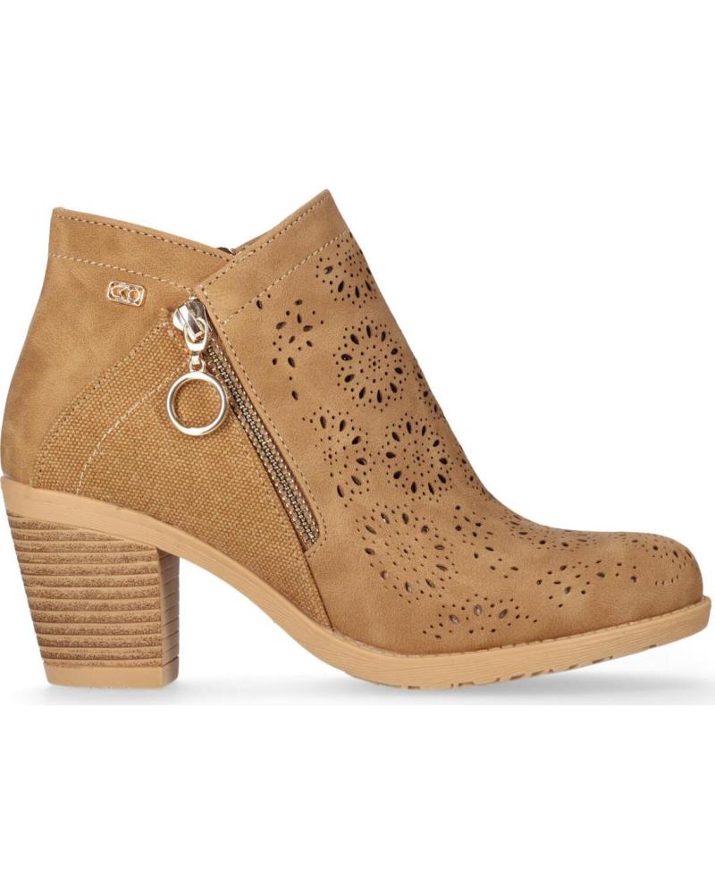 CHIKA10 BOTÍN TONIA 18 CON GRABADO LÁSER Y CIERRE LATERAL CUERO-TAN