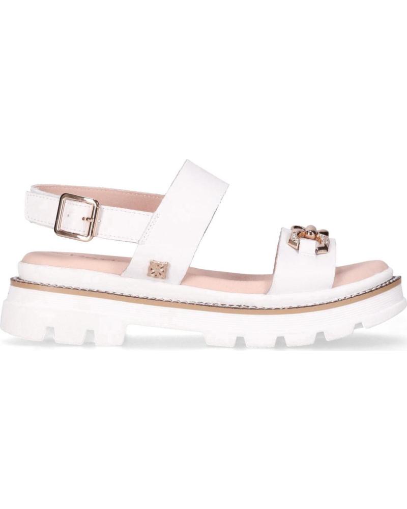 CHIKA10 SANDALIA PLATAFORMA CON HEBILLA DECORATIVA BLANCO-WHITE