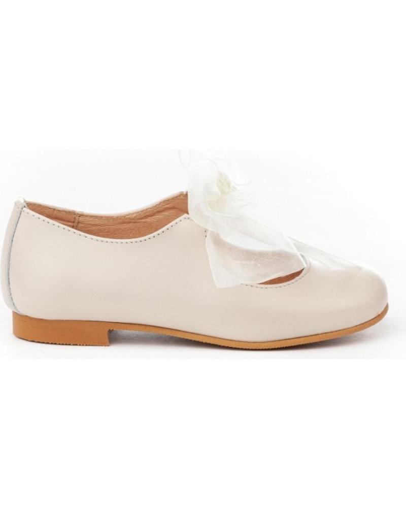 Zapatos de Niña ANGELITOS BAILARINA CEREMONIA PIEL 1392 BEIGE