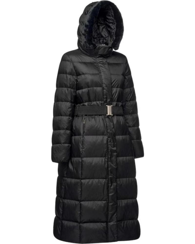 GEOX ABRIGO LARGO ACOLCHADO PHEBY CON CAPUCHA Y CINTURÓN F9000