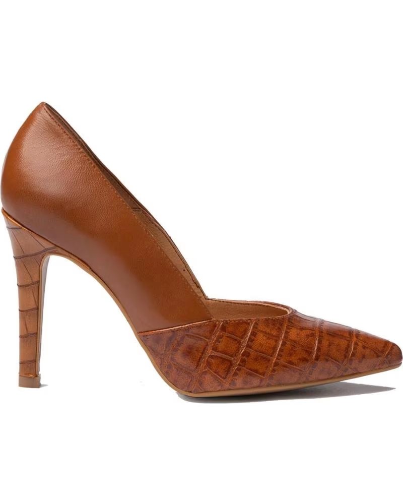 Zapatos de Tacón de Piel Marrón para Mujer Marrón