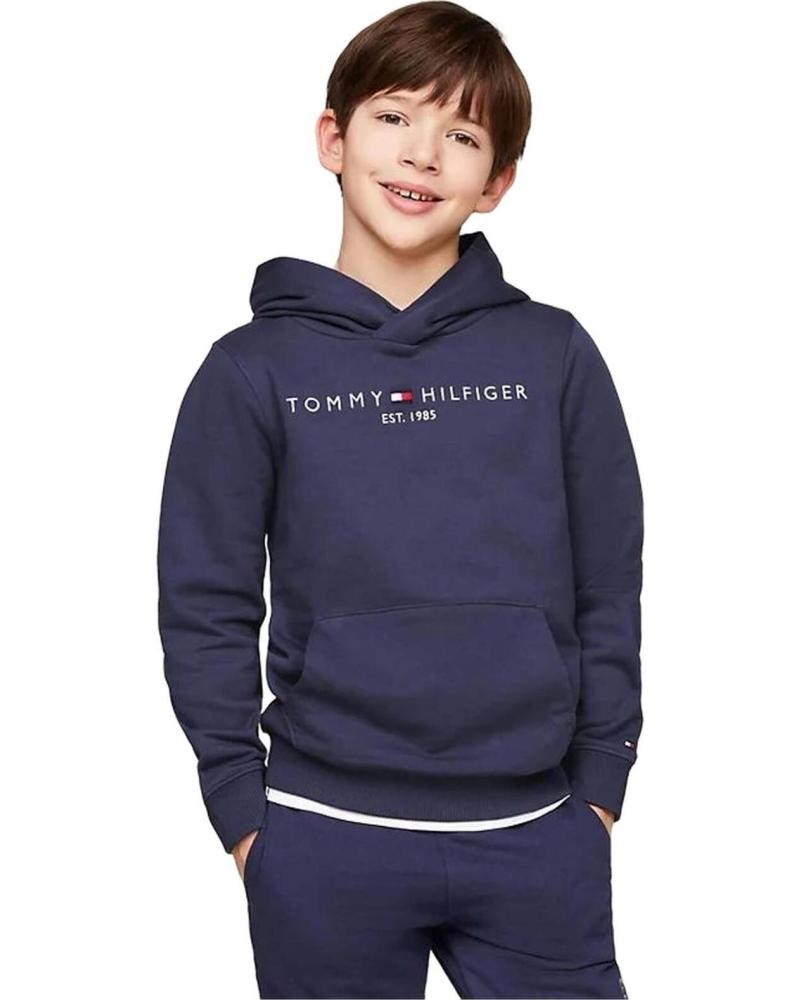 TOMMY HILFIGER SUDADERA CON CAPUCHA ESTAMPADA EST 1985 AZUL