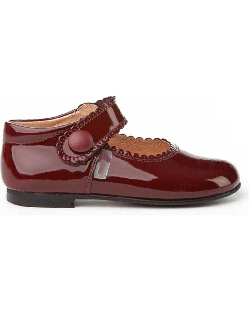 Zapatos de Niña ANGELITOS ZAPATO MERCEDITAS PIEL 1502 BURDEOS