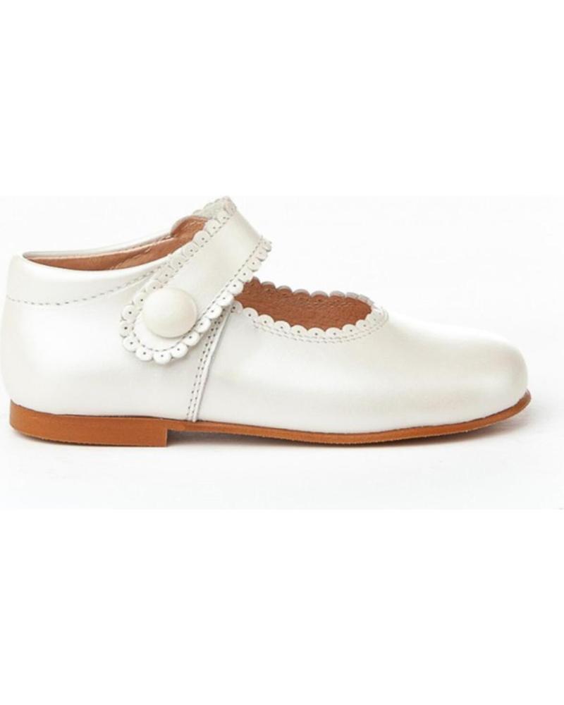 Zapatos de Niña ANGELITOS ZAPATO MERCEDITAS PIEL 1502 BEIGE