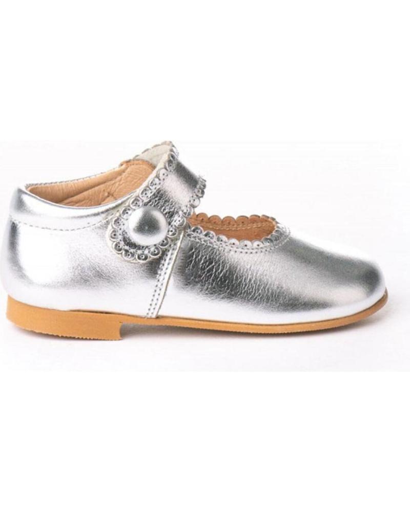 Zapatos de Niña ANGELITOS ZAPATO MERCEDITAS PIEL 1502 PLATA