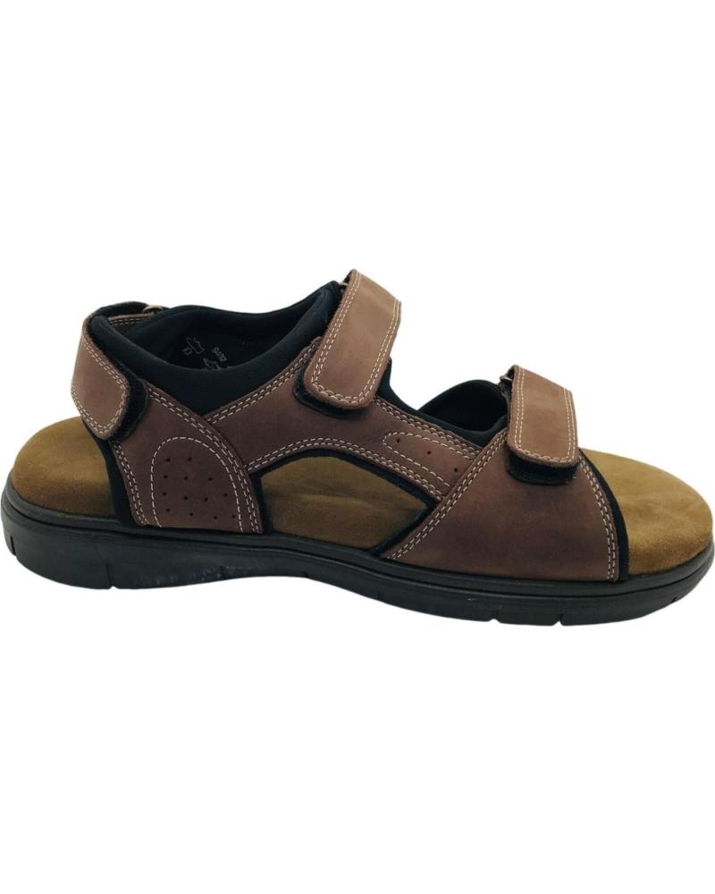 BAERCHI SANDALIA ULTRALIGHT DE PIEL CON AJUSTE DE VELCRO 9402 MARRON