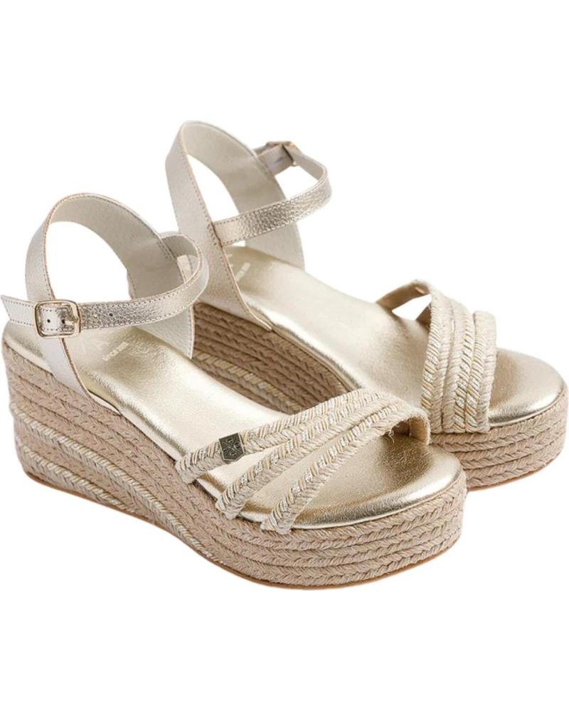 POPA SANDALIA ALBANY CON PLATAFORMA DE YUTE Y TIRAS CRUZADAS ORO