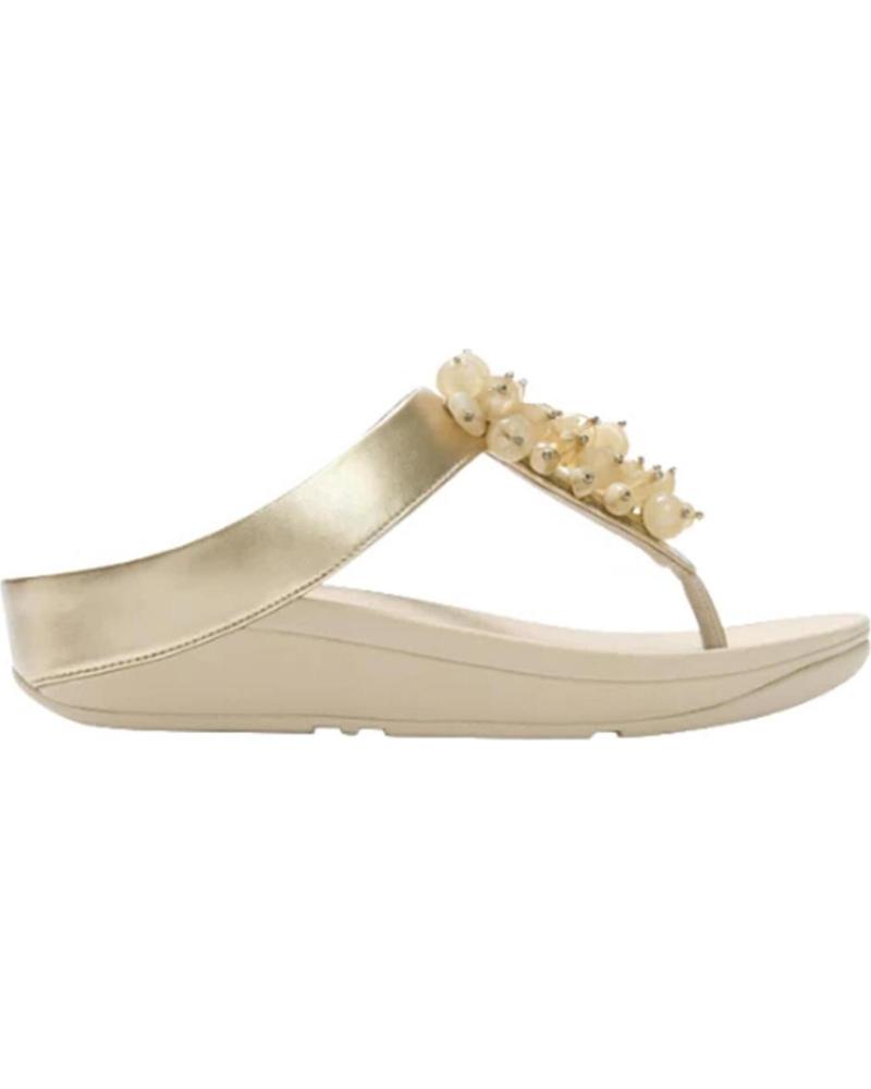 FITFLOP SANDALIAS FINO BEAD-CLUSTER CON TECNOLOGÍA MICROWOBBLEBOARD DORADO