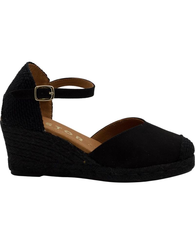 CABRERA SANDALIA DE CUÑA CON PULSERA AL TOBILLO NEGRO