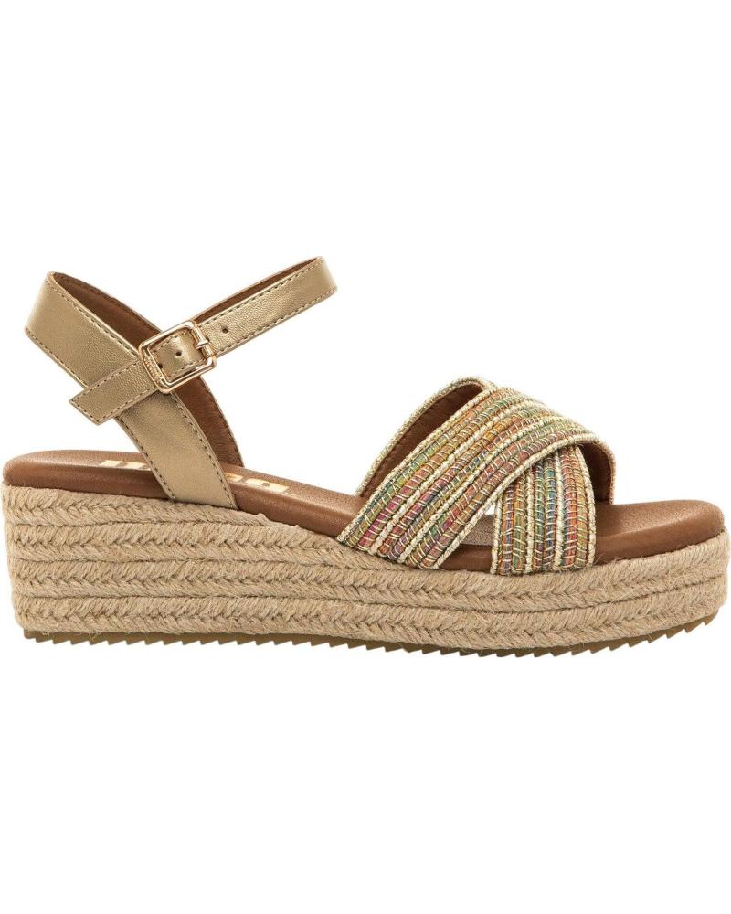 MTNG SANDALIA CUÑA 59553 CON TIRAS CRUZADAS Y ACABADO EN YUTE MULTICOLOR