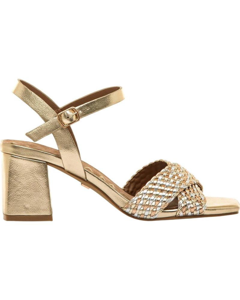 MARIA MARE SANDALIA DE TACÓN BLOQUE CON TIRAS TRENZADAS 68774 ORO