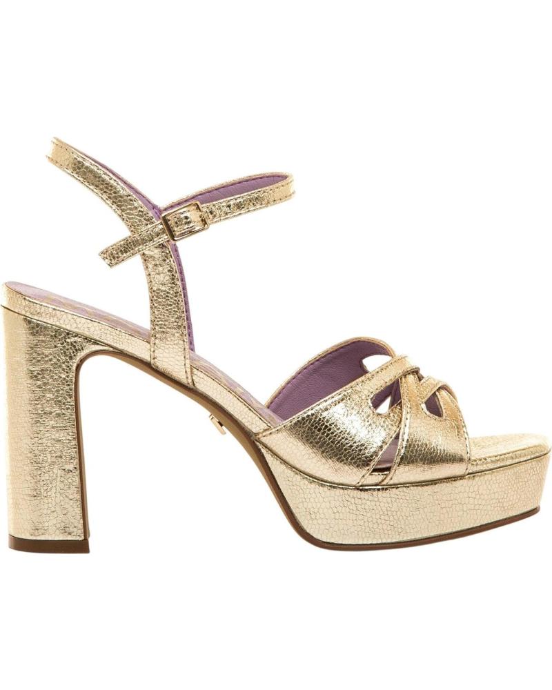 MARIA MARE SANDALIA DE TACÓN CON PLATAFORMA Y CIERRE DE HEBILLA ORO