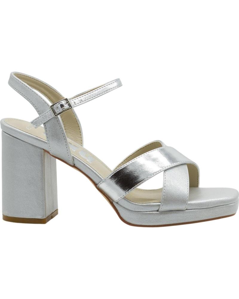 DANGELA SANDALIA DE TACÓN BLOQUE CON TIRAS CRUZADAS DANGELA ANGELA DDN30591 PLATA