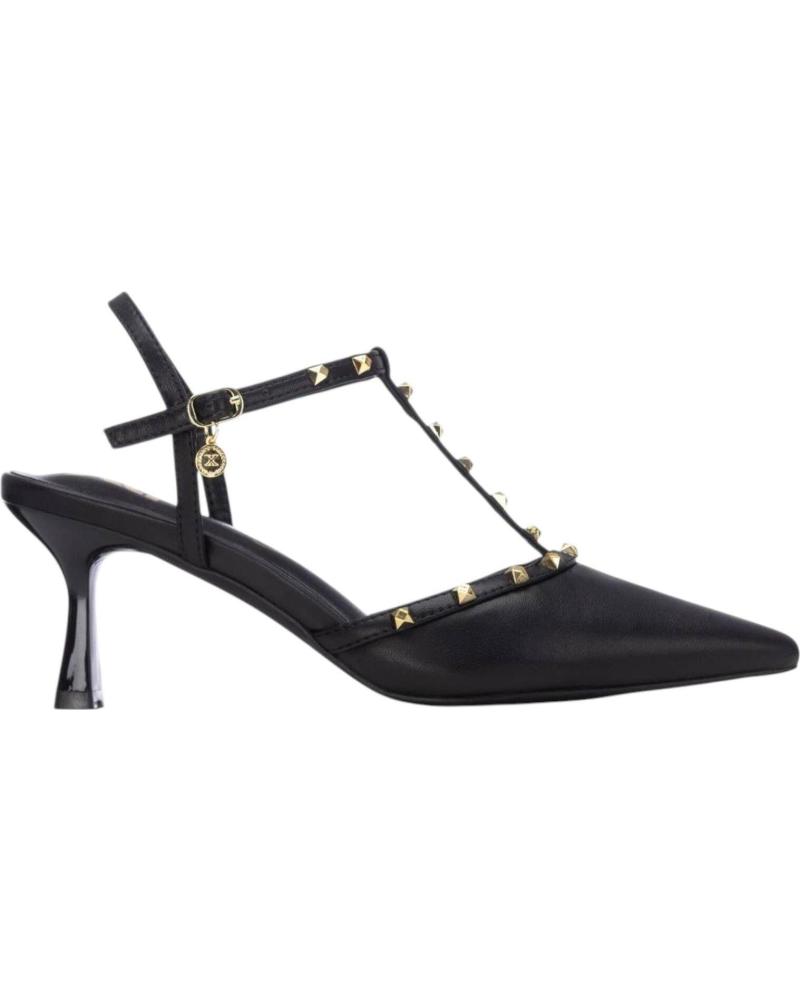 XTI SANDALIA DE TACÓN CON TACHUELAS Y PULSERA AL TOBILLO NEGRO