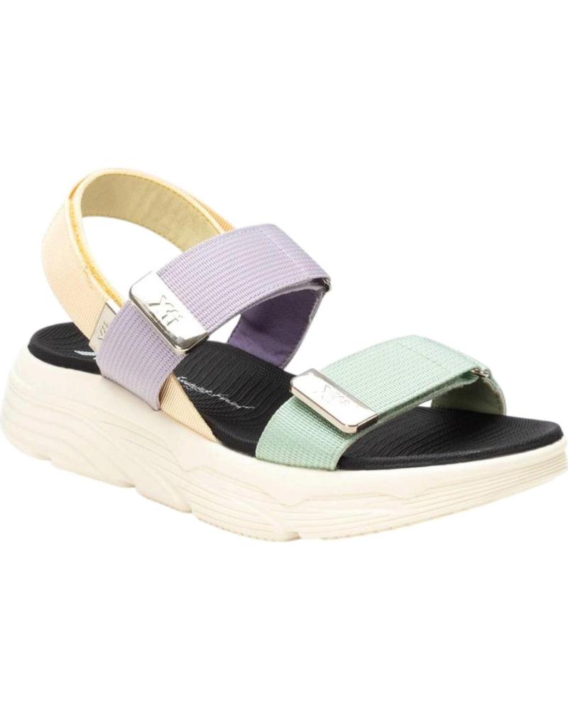 XTI SANDALIA PLATAFORMA MULTICOLOR CON CIERRE DE VELCRO 144073 AZUL