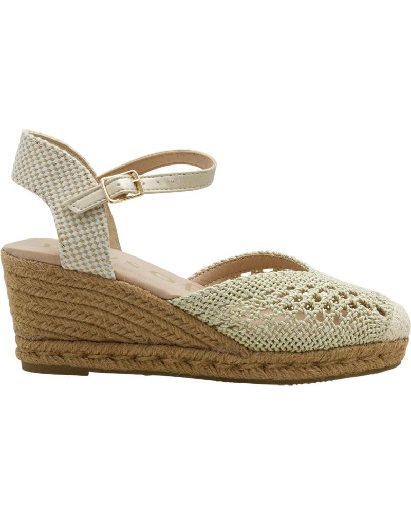 MYSOFT SANDALIA CUÑA ESPARTO TRENZADA CON PULSERA ORO