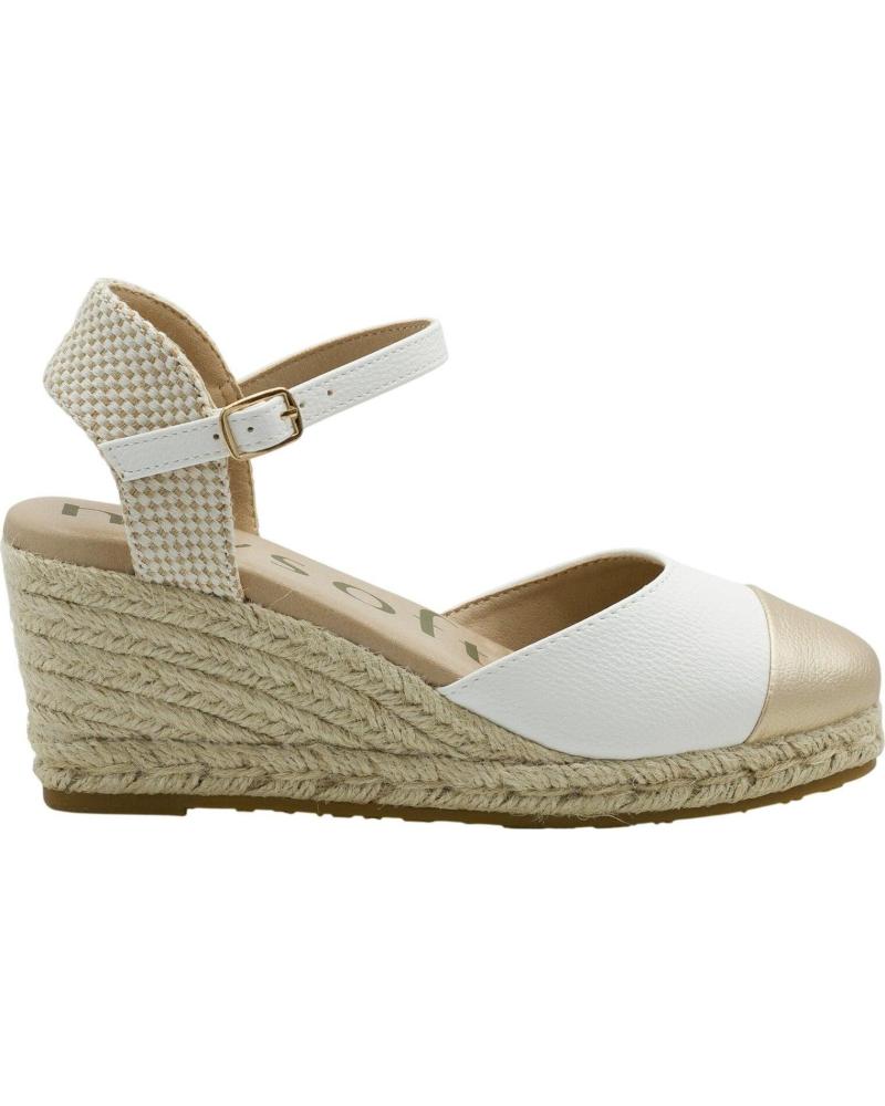 MYSOFT SANDALIA DE CUÑA EN YUTE CON PUNTERA METALIZADA COLORES COMBINADOS