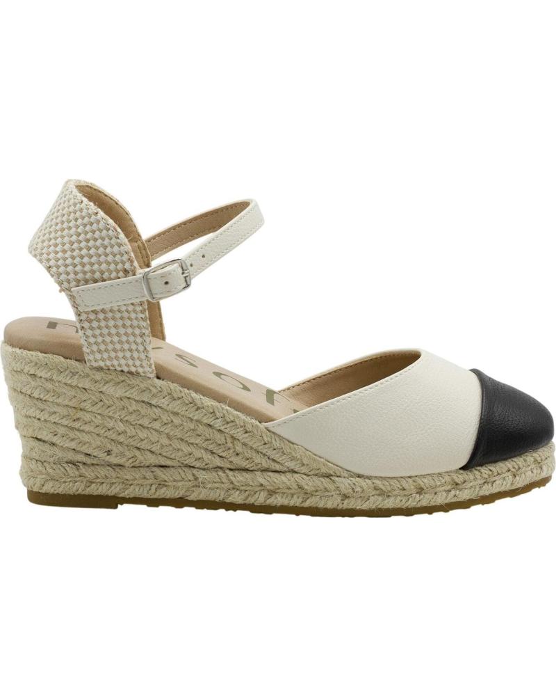 MYSOFT SANDALIAS DE CUÑA MYSOFT 25M111 CON PUNTERA EN CONTRASTE COLORES COMBINADOS