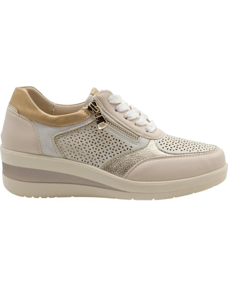 AMARPIES ZAPATILLAS CASUAL AMARPIES AMD30018 CON CUÑA Y CIERRE LATERAL BEIGE