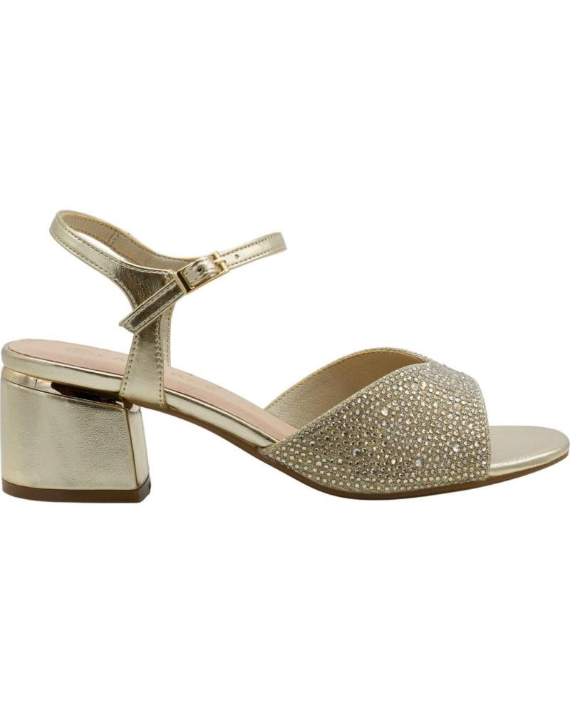 LAPIERCE SANDALIA PASTOR MC30 CON TACÓN BLOQUE ORO