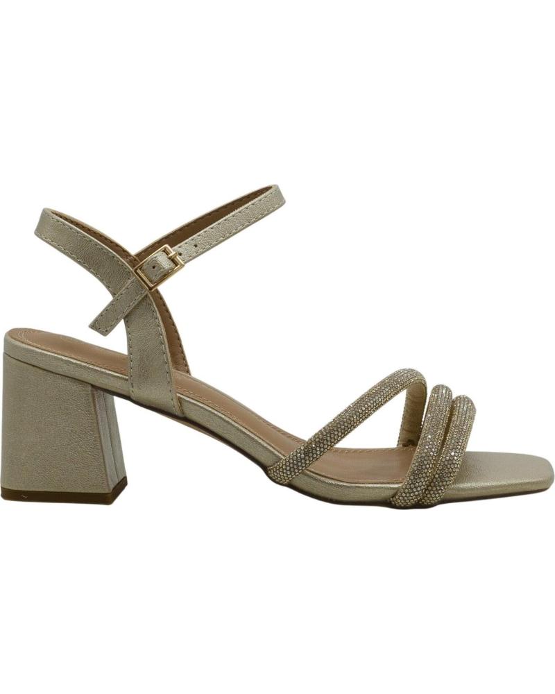 LAPIERCE SANDALIA DE TACÓN BLOQUE CON TIRAS CRUZADAS ORO