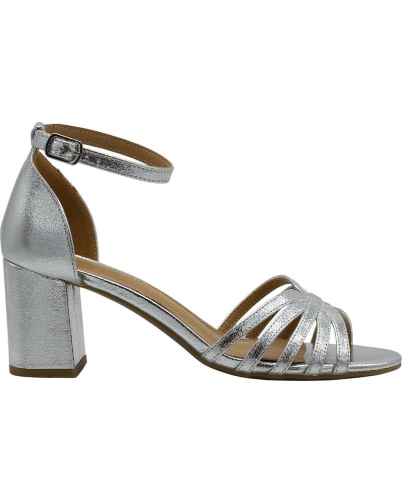 LAPIERCE SANDALIA DE TACÓN CON TIRAS ENTRELAZADAS Y PULSERA PLATA